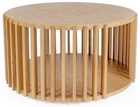 Stolik z drewna dębowego Woodman Drum, ø 83 cm