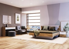 Szafka nocna z szufladami Asti 54, dąb craft/biały połysk