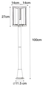 Zewnetrzna Vintage stojąca lampa zewnętrzna antyczne złoto 100 cm IP44 - CharloisPrzemysłowy Oswietlenie zewnetrzne