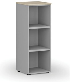 Regał biurowy PRIMO GRAY, 400 x 420 x 1087 mm, szary/dąb naturalny