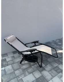 Plażowy fotel ogrodowy z podnóżkiem Regina, beżowy
