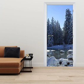 Fototapeta na drzwi - Śnieżny las (95x205cm)