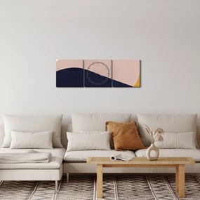 Obraz - Akwarelowe góry N⁰2 (z zegarem) (90x30 cm)