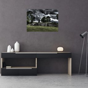 Obraz na szkle - zachmurzone niebo (70x50 cm)
