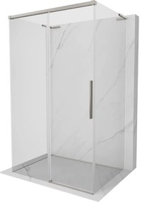 Mexen Rox-3S L kabina prysznicowa 3-ścienna rozsuwana 100 x 70 cm, transparent, nikiel szczotkowany - 8C2L-100-070-97-00-3S