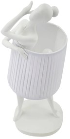 Biała lampa stołowa z tekstylnym kloszem (wysokość 62,5 cm) Ballet – Mauro Ferretti