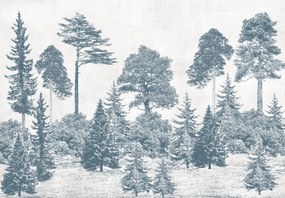 Fototapeta - Niebieskie drzewa (196x136 cm)