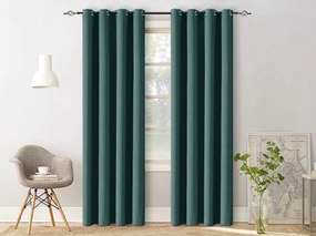 Niebieskozielona zasłona OXFORD 140x250 cm Zawieszanie: Taśma z wiązaniami