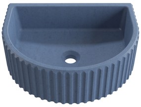 Umywalka betonowa podwieszana / nablatowa półokrągła bez otworu na baterię 45 x 36 cm MUSLIN | różne kolory : Kolor - Jagodowy, Typ montażu - nablatowa