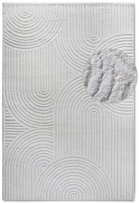 Dywan nowoczesny Gallery 3D Koła kremowy 160 cm x 235 cm