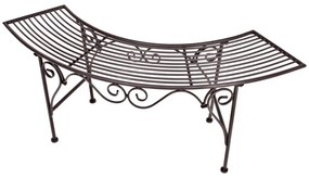Czarno-ciemnobrązowa metalowa ławka ogrodowa Fuego – Garden Pleasure