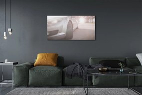 Obraz na płótnie Srebrne Auto w Mieście