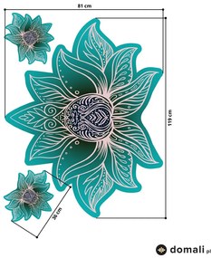 Naklejki na ścianę - Lotosowa Mandala Turkus