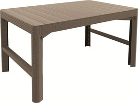 Stół Keter Lyon z rattanu 116 x 72 x 40–66 cm,kolor cappuccino