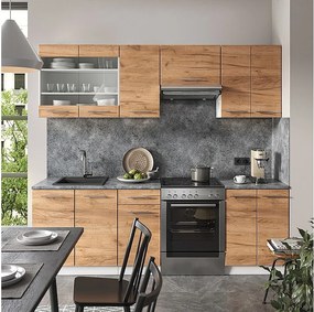 Aneks kuchenny gold power dąb/biały 240x60x81.6 fame-line