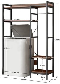 Regał nad pralką DELSIN, ciemny dąb