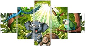 Obraz - Wesołe zwierzątka (125x70 cm)