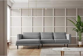 Narożnik w kształcie L Dani L, tkanina Verita, Stalowy, Lewy