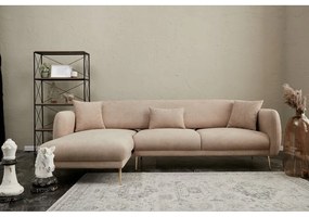 Beżowy narożnik (lewostronny/z szezlongiem) Simena – Balcab Home
