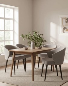 Szare kubełkowe krzesło do salonu T6-A62