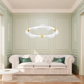 LAMPA WISZĄCA LED G010-CP BIAŁY/ZŁOTY