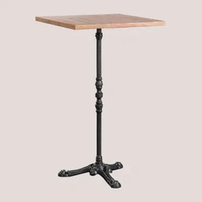 Kwadratowy Wysoki Stolik Barowy Z Drewna Akacjowego Azteca Czarny & ↔︎ 70 Cm - Sklum