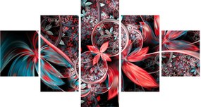Abstrakcyjny obraz egzotycznych kwiatów (125x70 cm)