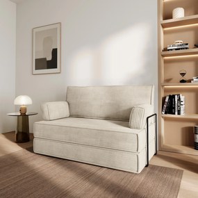 Masseno Sofa piankowa LADIA z funkcją spania - Kremowy - POSO 100 / Ze stelażem