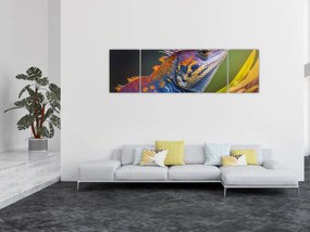 Obraz - Kolorowy legwan (170x50 cm)