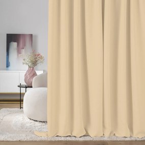 Zasłona zaciemniająca na taśmie marszczącej jasny beż 140 x 280 cm 1 szt.