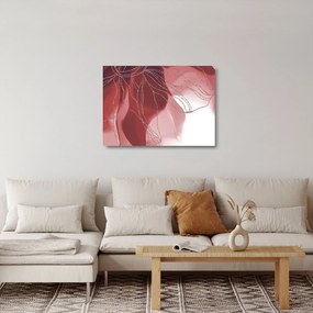 Obraz na szkle - Czerwony abstrakcyjny kwiat N⁰1 (70x50 cm)