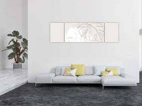 Obraz - Line art monstera N⁰2 (170x50 cm)