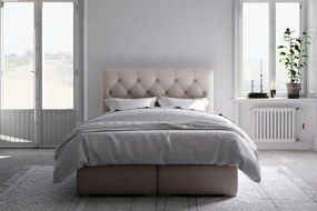 Łóżko kontynentalne INTENSO 160x200 granatowe velvet z pojemnikiem LAVERTO