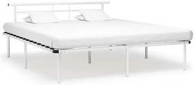 Białe metalowe łóżko małżeńskie 200x200 cm - Nikel
