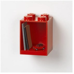Dziecięca czerwona półka ścienna LEGO® Brick 4