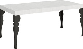 Stół rozkładany Paxon 200/304x90 cm biały jesion z nogami w kolorze antracytowym