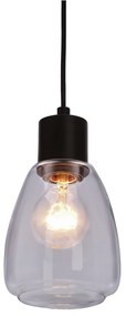 Czarna lampa wisząca ze szklanym kloszem ø 12 cm Moldo – Candellux Lighting