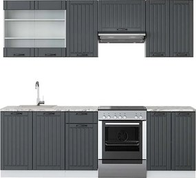 Aneks kuchenny antracytowy dom wiejski/biały 240x60x81.6 fame-line