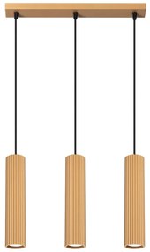 Lampa wisząca KARBON 3L złota ryflowana SOLLUX  LIGHTING