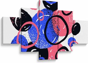 Obraz - Motyw z kółkami w żywych kolorach (125x70 cm)