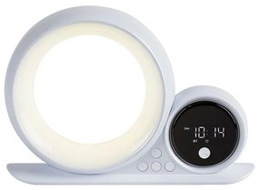 Rabalux 76109 dekoracyjna lampa stołowa Wakeway, z głośnikiem, RGB, zegarem i budzikiem