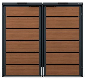 Zabudowa śmietnikowa 240L dwukomorowa, antracyt - orzech