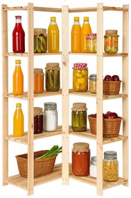 Drewniany regał narożny do spiżarni L9-E61