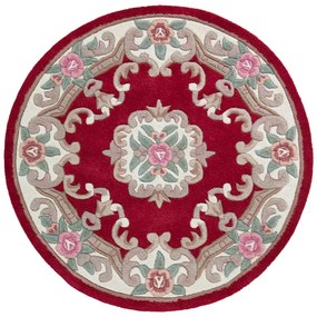 Czerwony wełniany dywan Flair Rugs Aubusson, ⌀ 120 cm