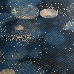 Obraz - Niebiesko-złote pierścienie (70x50 cm)