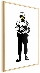 Plakat Uśmiechnięty policjant 21x30 cm z ramą złotą bez marginesu ARTGEIST B