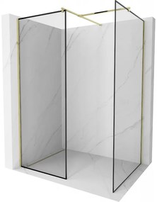 Mexen Kioto ścianka prysznicowa Walk-in 120 x 80 cm, czarny wzór, złota - 800-120-202-50-70-080