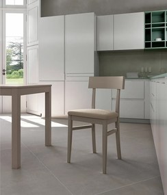 Monaco - 2-częściowy fotel z drewna lakierowanego w kolorze gołębiej szarości, ze skóry ekologicznej