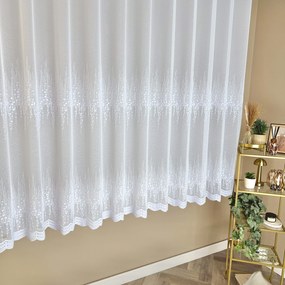 Firana haftowana z kuleczkami Alice markizeta biała - wys. 170 cm