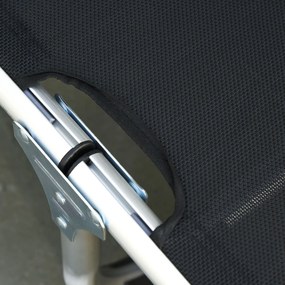 Outsunny Składana Leżanka Ogrodowa z Regulowanym Oparciem i Poduszką